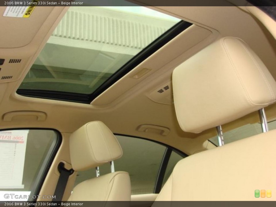 Beige Interior Sunroof for the 2006 BMW 3 Series 330i Sedan #48444438