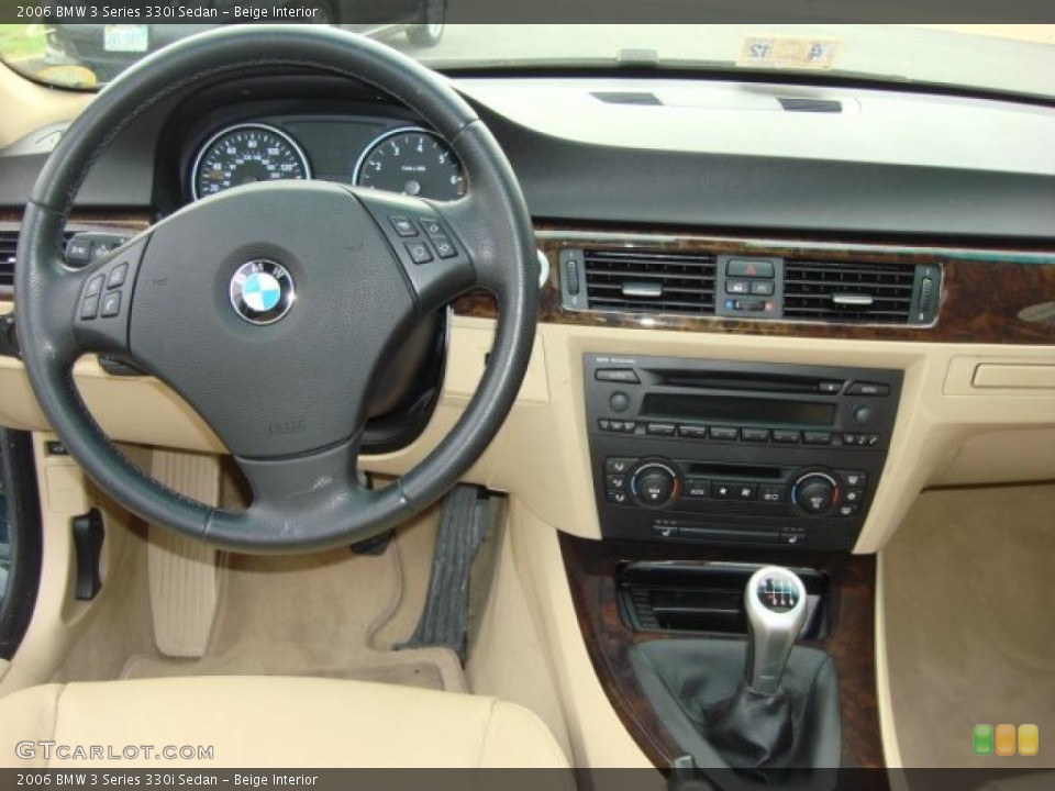 Beige Interior Dashboard for the 2006 BMW 3 Series 330i Sedan #48444468