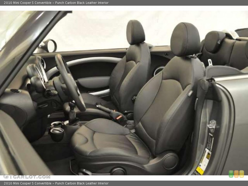 Punch Carbon Black Leather Interior Photo for the 2010 Mini Cooper S Convertible #48446763