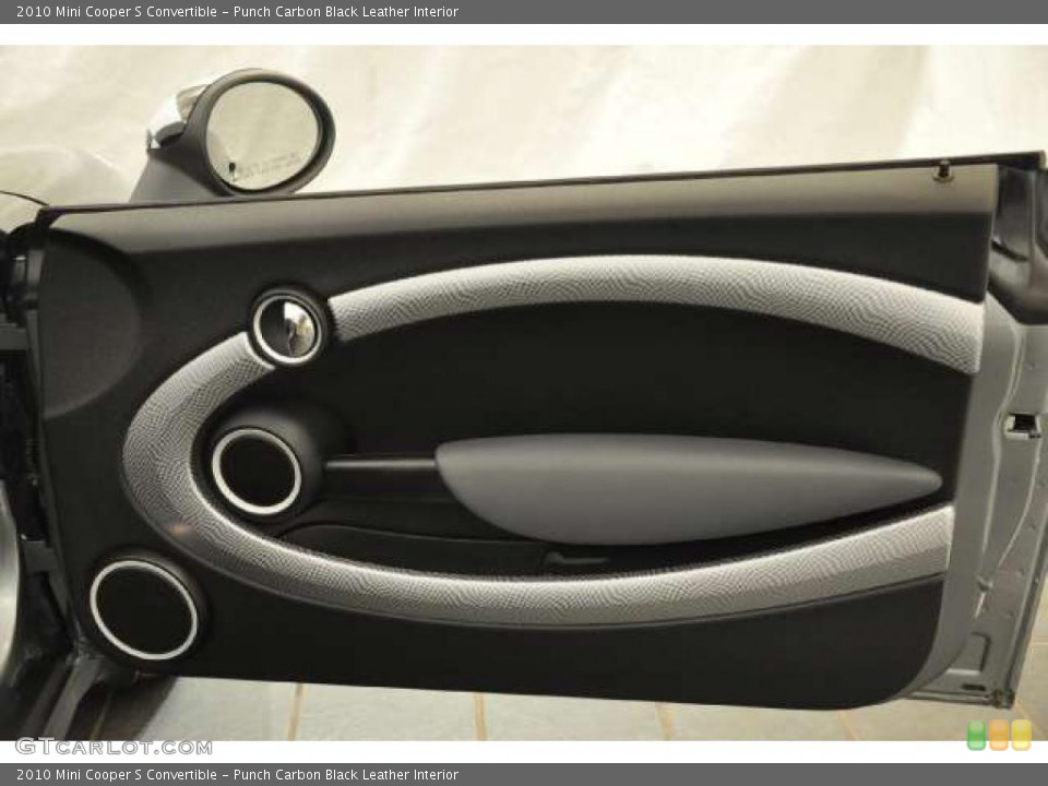 Punch Carbon Black Leather Interior Door Panel for the 2010 Mini Cooper S Convertible #48446835