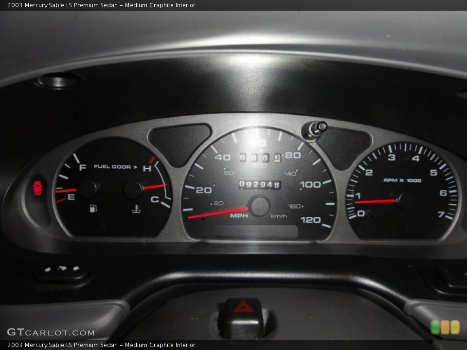 Medium Graphite Interior Gauges for the 2003 Mercury Sable LS Premium Sedan #48448407
