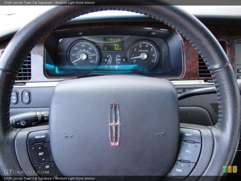 Medium Light Stone Interior Steering Wheel for the 2006 Lincoln Town Car Signature #48451071