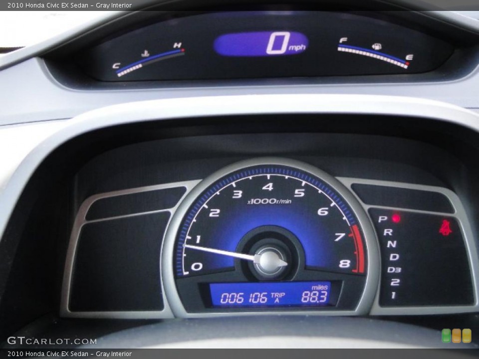 Gray Interior Gauges for the 2010 Honda Civic EX Sedan #48451521