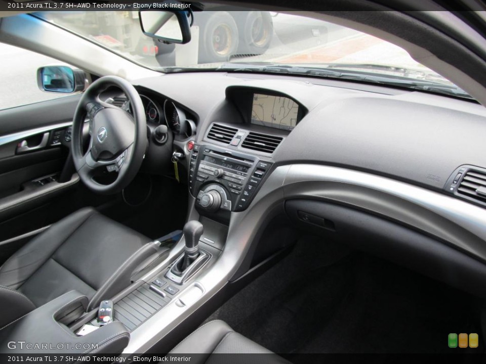 Ebony Black Interior Dashboard for the 2011 Acura TL 3.7 SH-AWD Technology #48453548