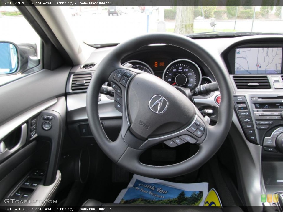 Ebony Black Interior Steering Wheel for the 2011 Acura TL 3.7 SH-AWD Technology #48453601