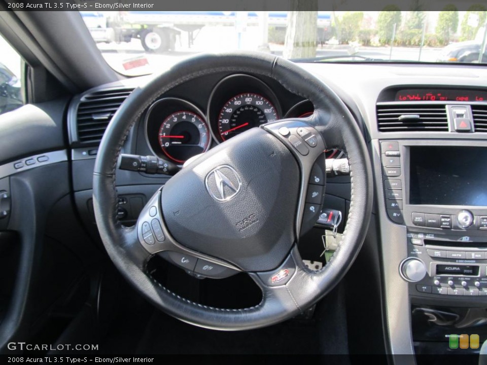 Ebony/Silver Interior Steering Wheel for the 2008 Acura TL 3.5 Type-S #48454255