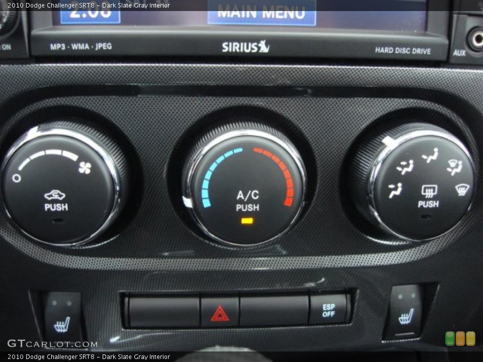 Dark Slate Gray Interior Controls for the 2010 Dodge Challenger SRT8 #48454522
