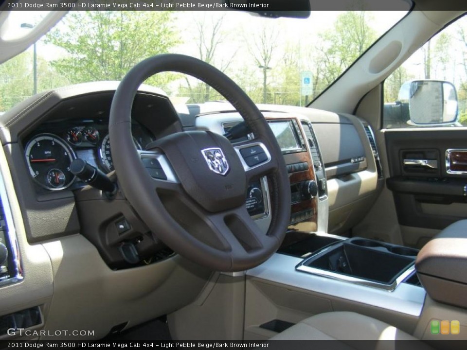 Light Pebble Beige/Bark Brown Interior Steering Wheel for the 2011 Dodge Ram 3500 HD Laramie Mega Cab 4x4 #48458231