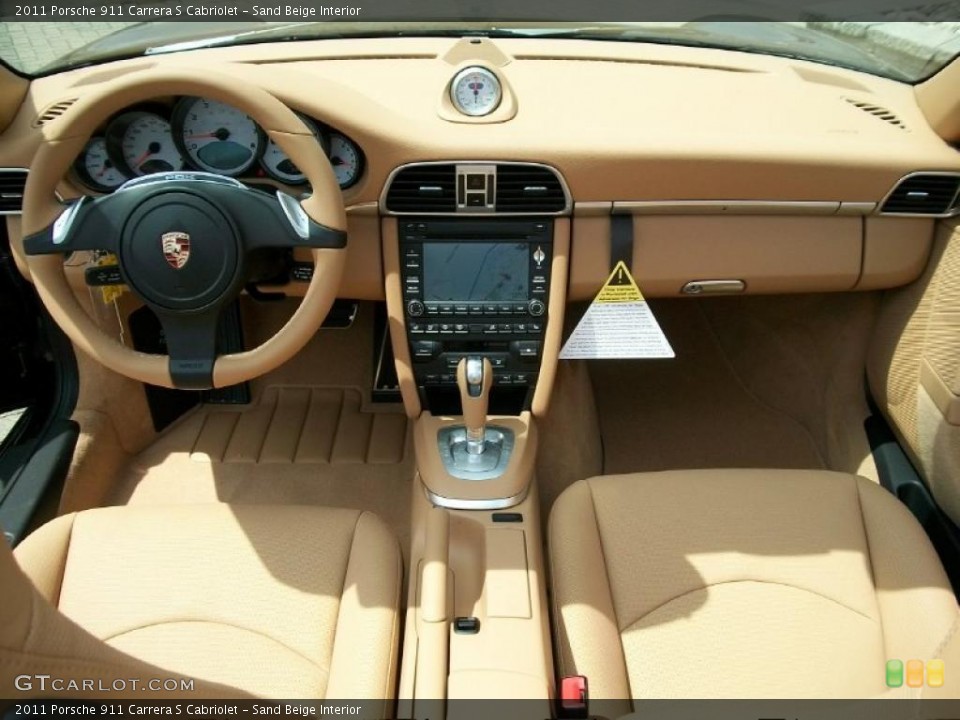 Sand Beige Interior Dashboard for the 2011 Porsche 911 Carrera S Cabriolet #48463437