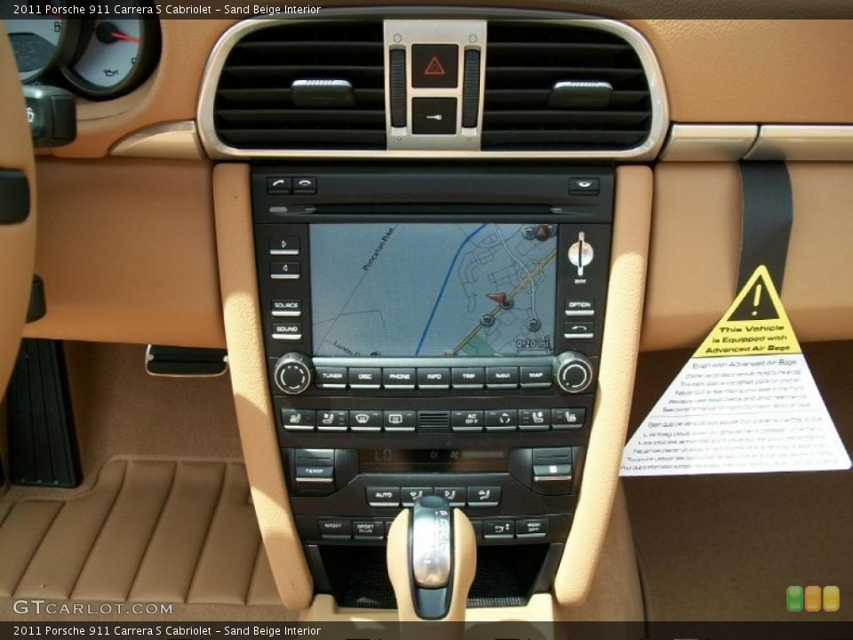 Sand Beige Interior Navigation for the 2011 Porsche 911 Carrera S Cabriolet #48463509