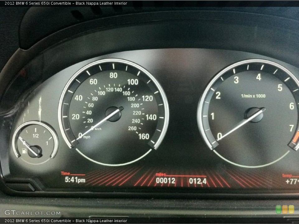 Black Nappa Leather Interior Gauges for the 2012 BMW 6 Series 650i Convertible #48466620
