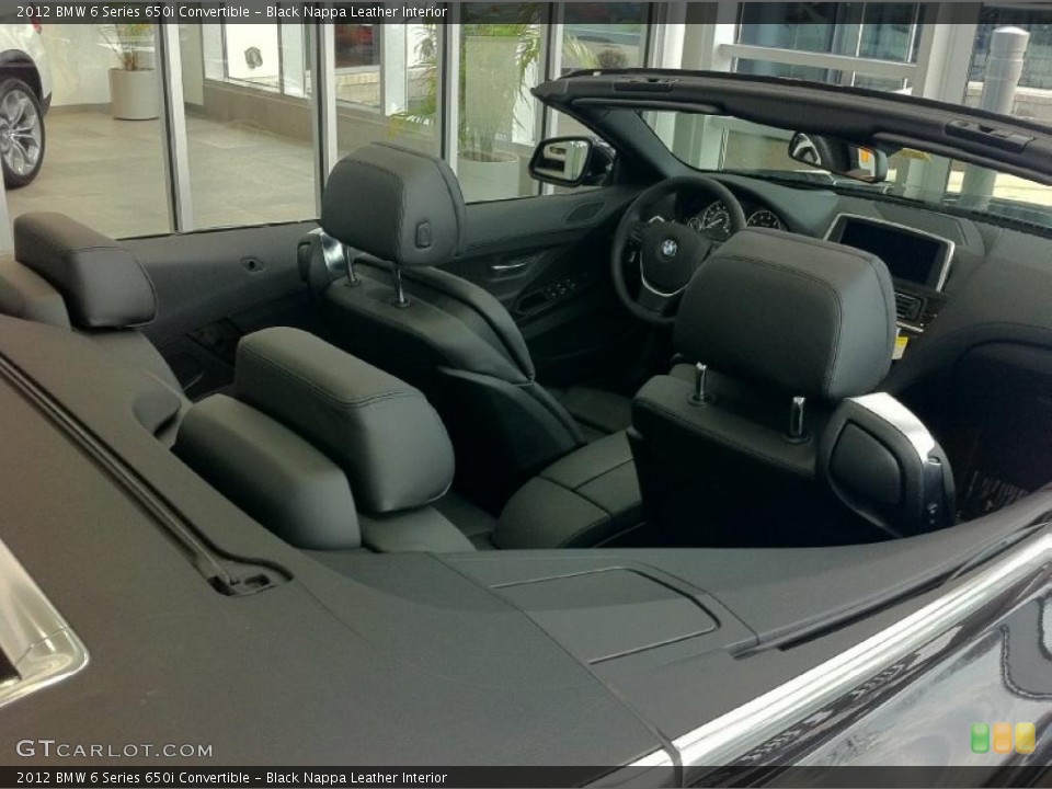 Black Nappa Leather Interior Photo for the 2012 BMW 6 Series 650i Convertible #48466695