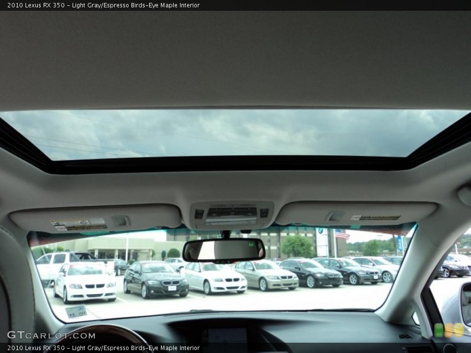 Light Gray/Espresso Birds-Eye Maple Interior Sunroof for the 2010 Lexus RX 350 #48470670