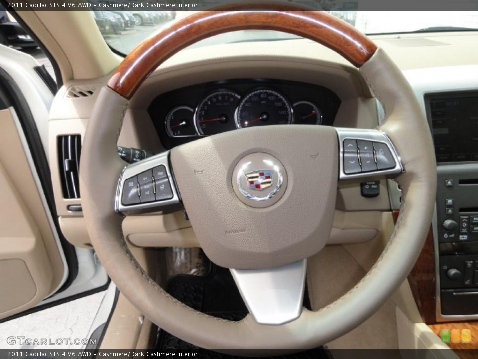 Cashmere/Dark Cashmere Interior Steering Wheel for the 2011 Cadillac STS 4 V6 AWD #48472374