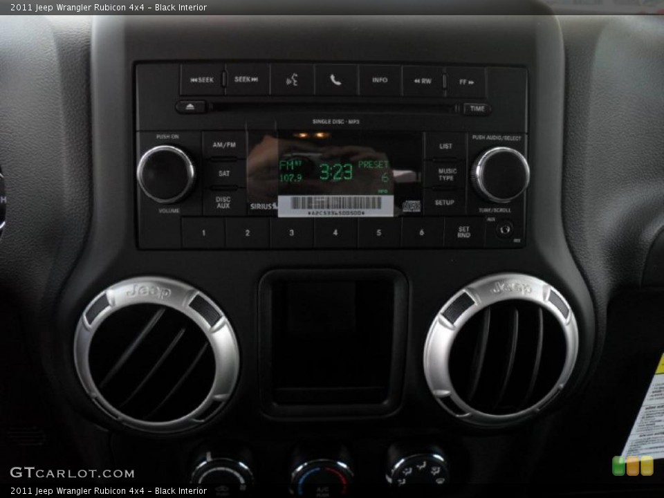 Black Interior Controls for the 2011 Jeep Wrangler Rubicon 4x4 #48472761