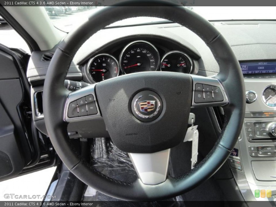 Ebony Interior Steering Wheel for the 2011 Cadillac CTS 4 3.6 AWD Sedan #48474105