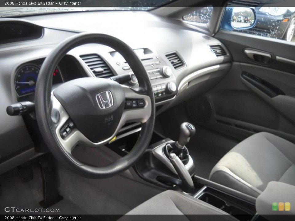Gray Interior Prime Interior for the 2008 Honda Civic EX Sedan #48479064