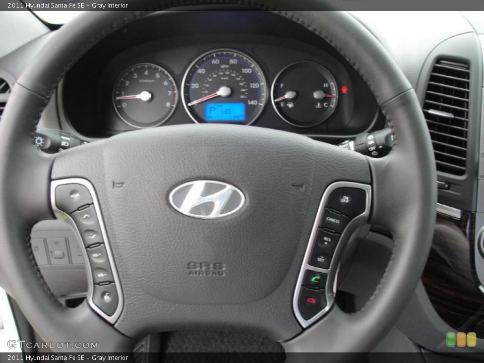 Gray Interior Steering Wheel for the 2011 Hyundai Santa Fe SE #48479355