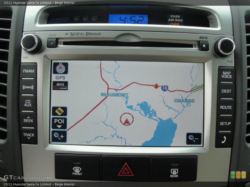Beige Interior Navigation for the 2011 Hyundai Santa Fe Limited #48479844