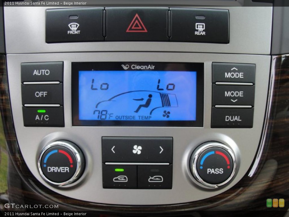 Beige Interior Controls for the 2011 Hyundai Santa Fe Limited #48479859