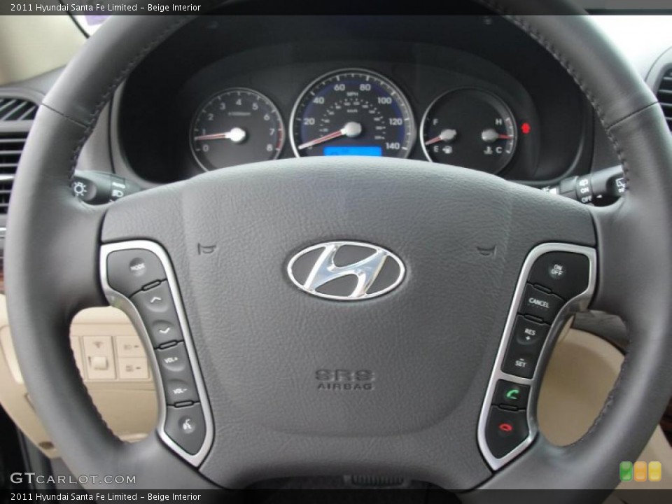 Beige Interior Steering Wheel for the 2011 Hyundai Santa Fe Limited #48479901