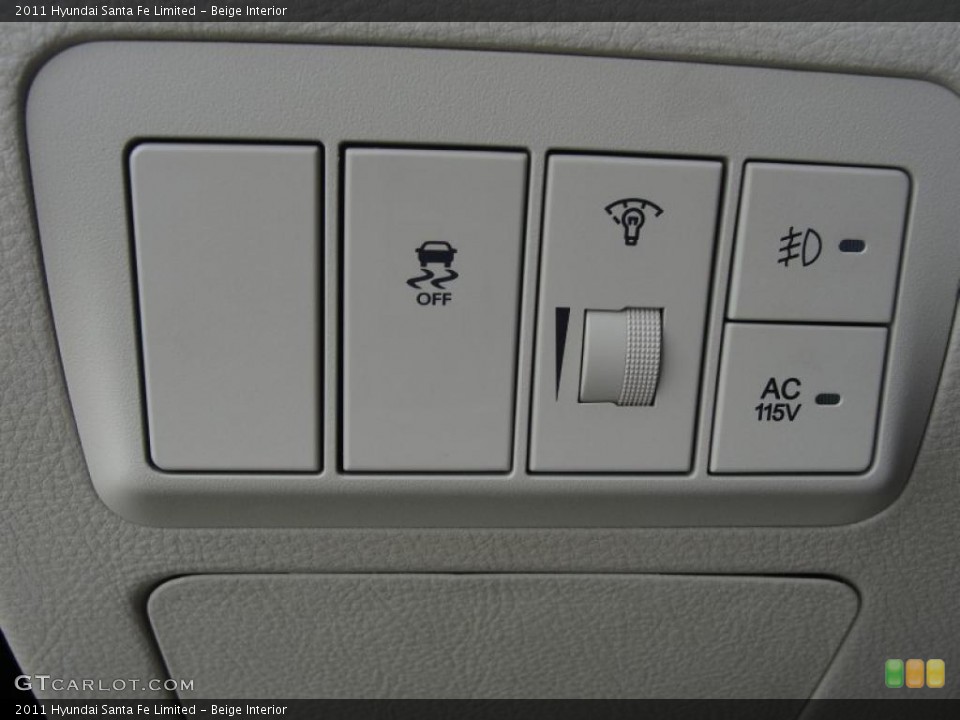 Beige Interior Controls for the 2011 Hyundai Santa Fe Limited #48479928