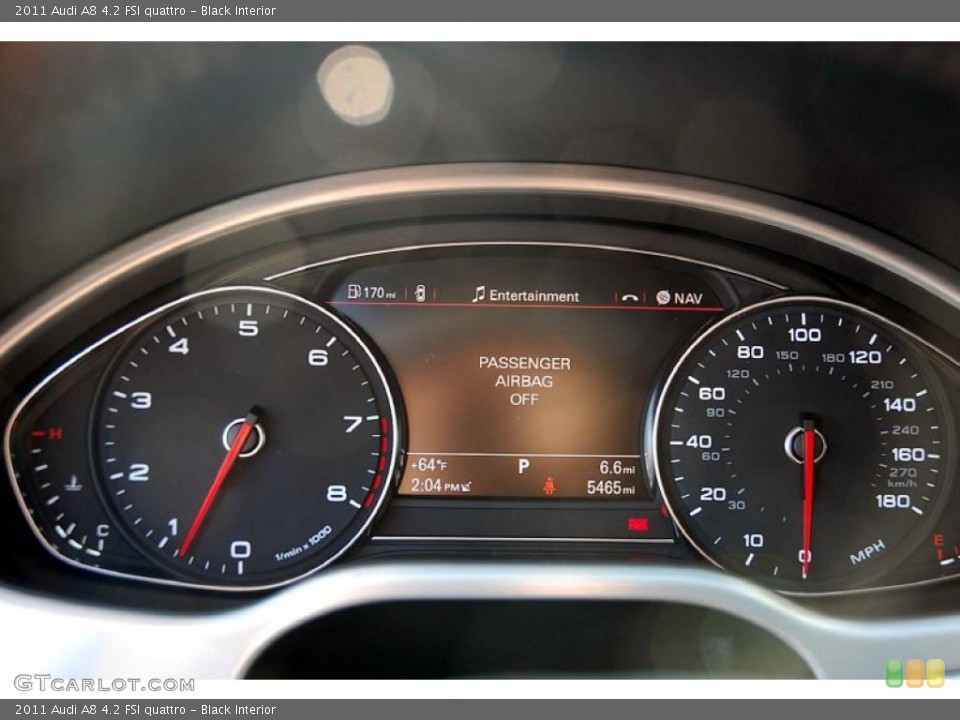 Black Interior Gauges for the 2011 Audi A8 4.2 FSI quattro #48482675