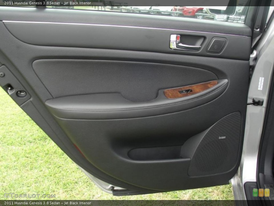 Jet Black Interior Door Panel for the 2011 Hyundai Genesis 3.8 Sedan #48484245