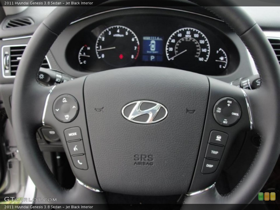 Jet Black Interior Steering Wheel for the 2011 Hyundai Genesis 3.8 Sedan #48484509