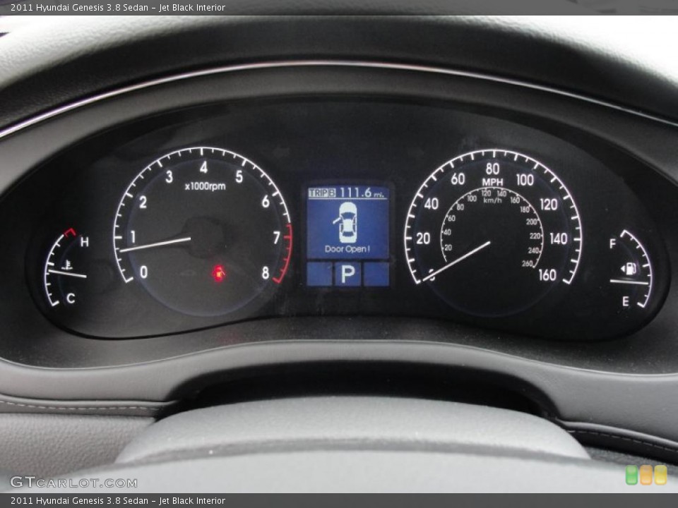 Jet Black Interior Gauges for the 2011 Hyundai Genesis 3.8 Sedan #48484524