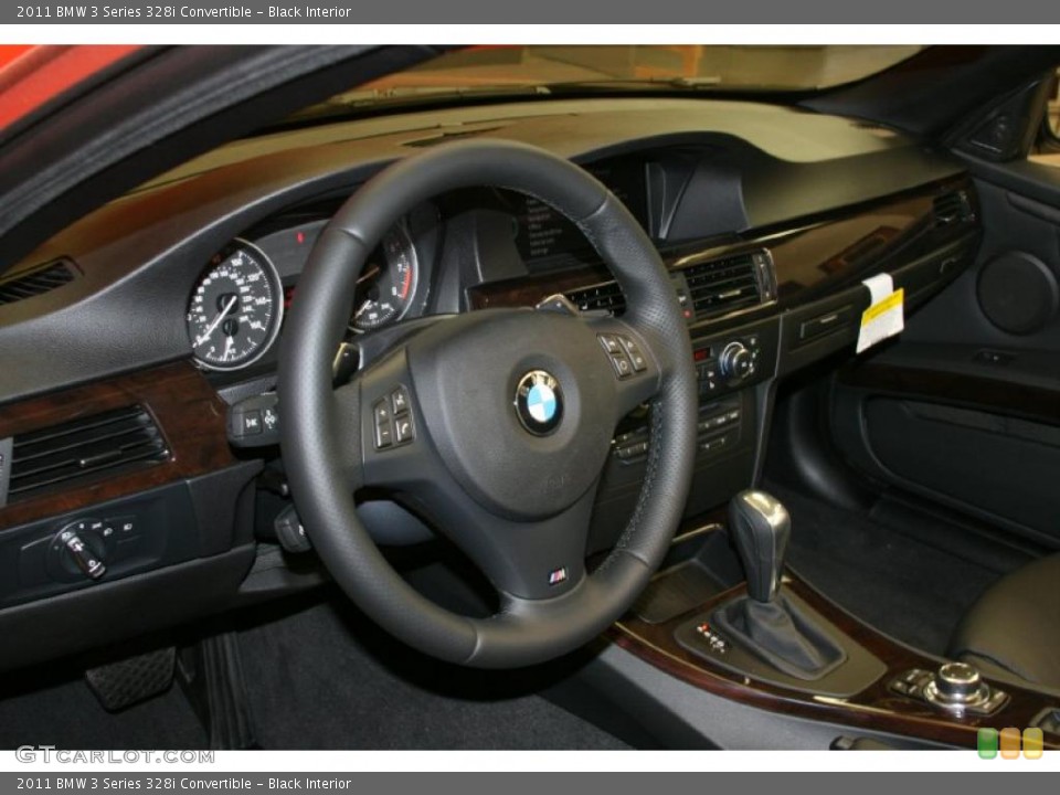 Black Interior Steering Wheel for the 2011 BMW 3 Series 328i Convertible #48487125
