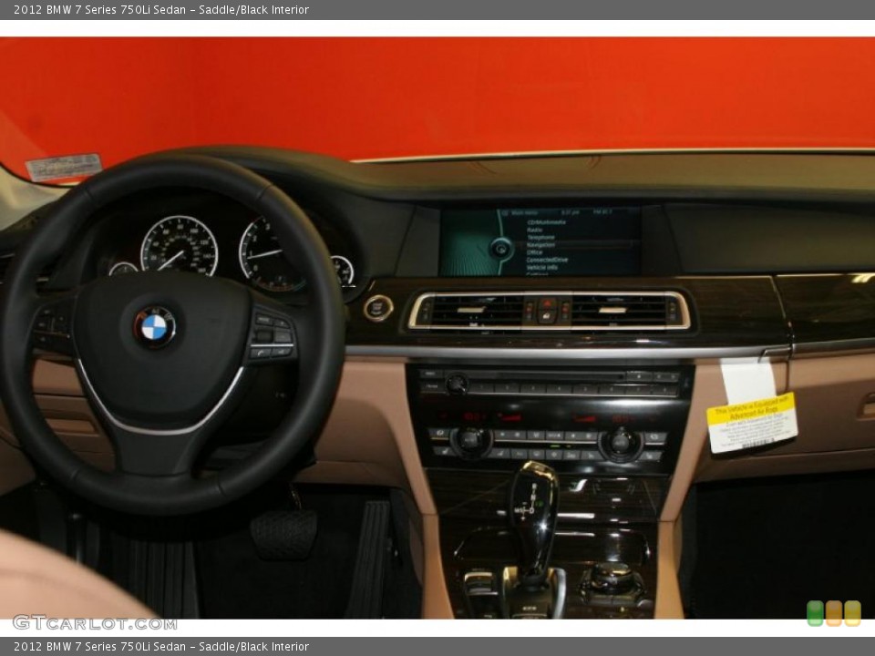 Saddle/Black Interior Dashboard for the 2012 BMW 7 Series 750Li Sedan #48489418