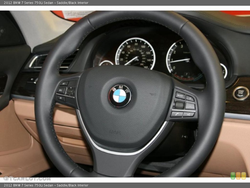 Saddle/Black Interior Steering Wheel for the 2012 BMW 7 Series 750Li Sedan #48489532