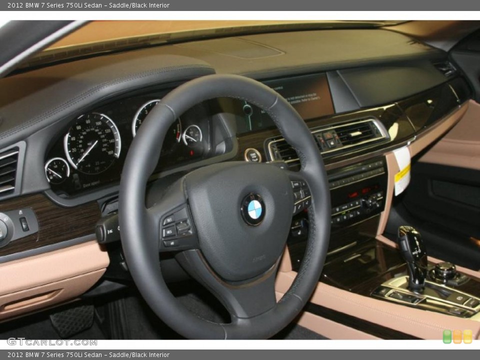 Saddle/Black Interior Dashboard for the 2012 BMW 7 Series 750Li Sedan #48489556