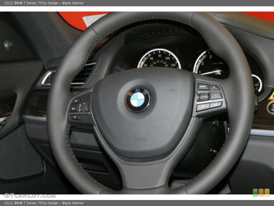 Black Interior Steering Wheel for the 2012 BMW 7 Series 750Li Sedan #48489847