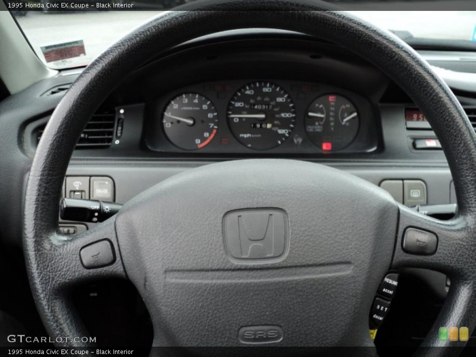 Black Interior Steering Wheel for the 1995 Honda Civic EX Coupe #48490990