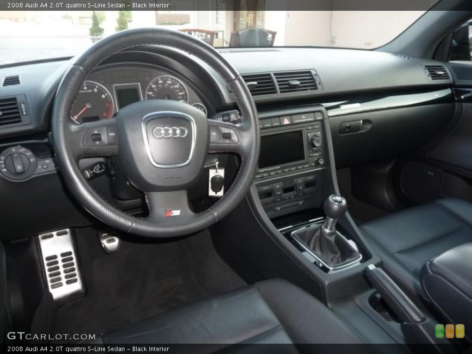 Black Interior Prime Interior for the 2008 Audi A4 2.0T quattro S-Line Sedan #48491935