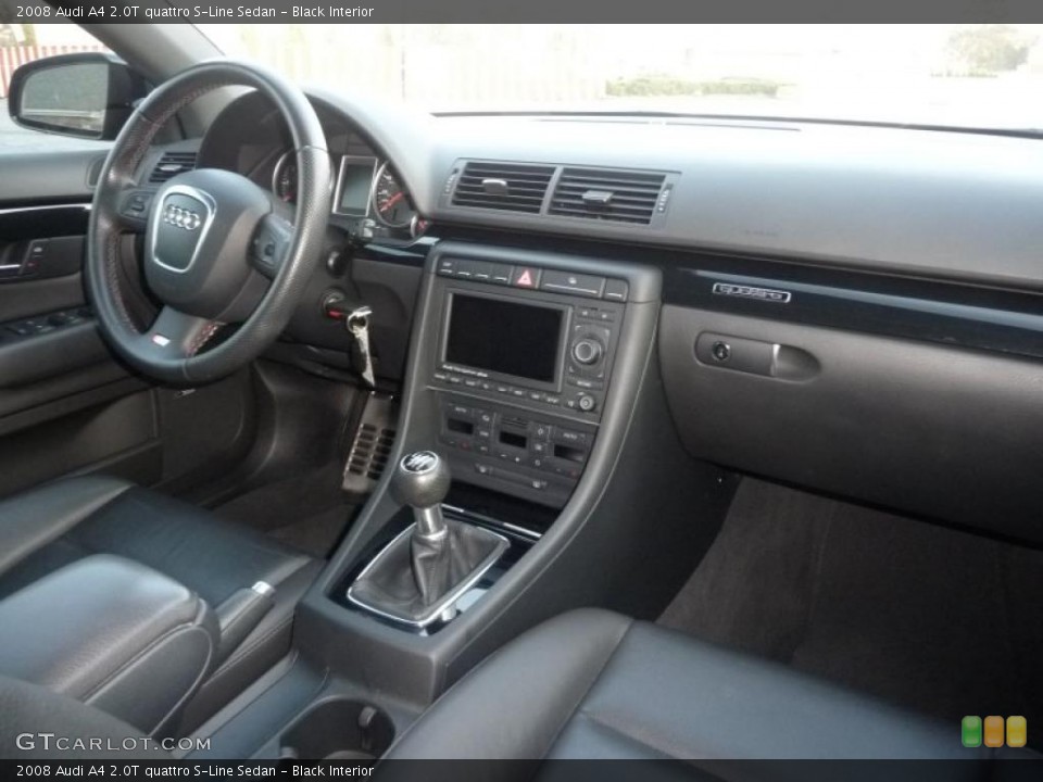 Black Interior Dashboard for the 2008 Audi A4 2.0T quattro S-Line Sedan #48491947