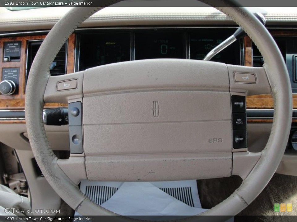 Beige Interior Steering Wheel for the 1993 Lincoln Town Car Signature #48492559