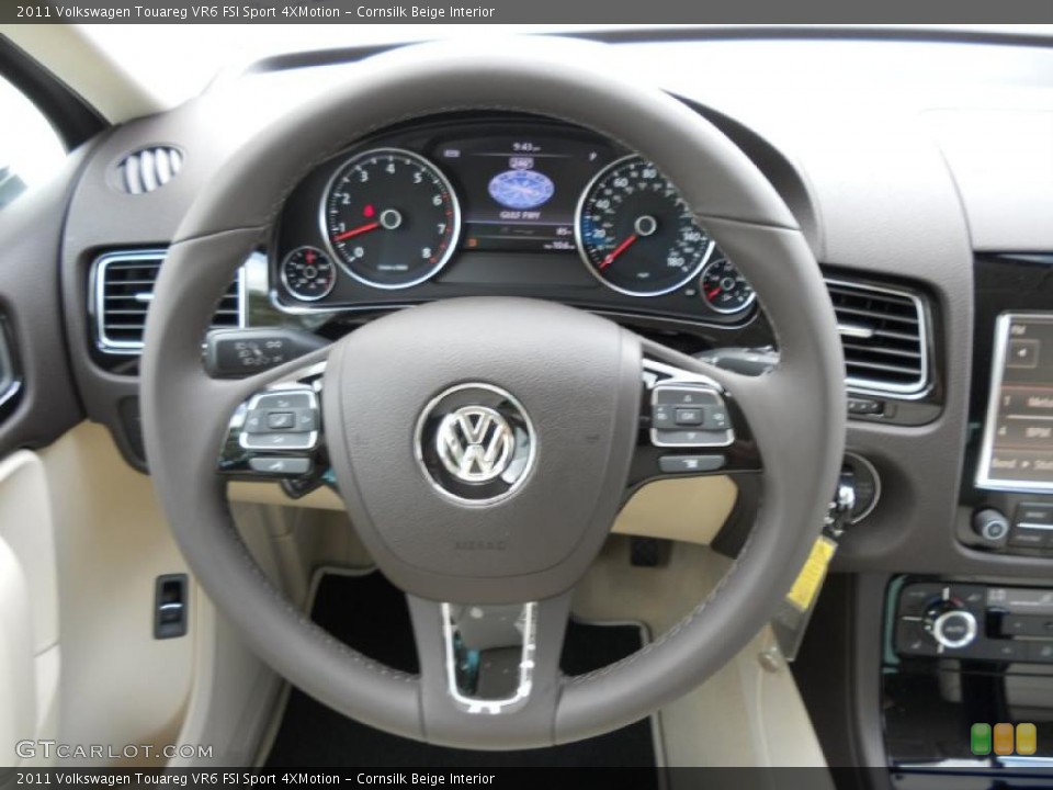 Cornsilk Beige Interior Steering Wheel for the 2011 Volkswagen Touareg VR6 FSI Sport 4XMotion #48497167
