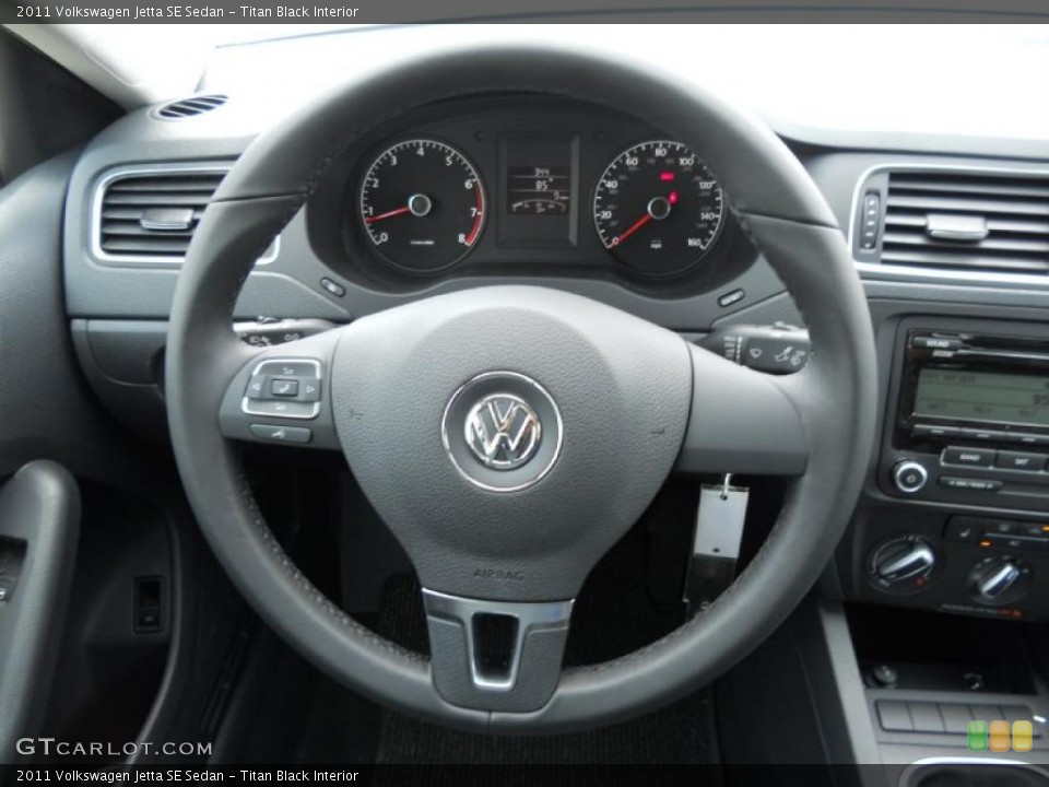 Titan Black Interior Steering Wheel for the 2011 Volkswagen Jetta SE Sedan #48498001