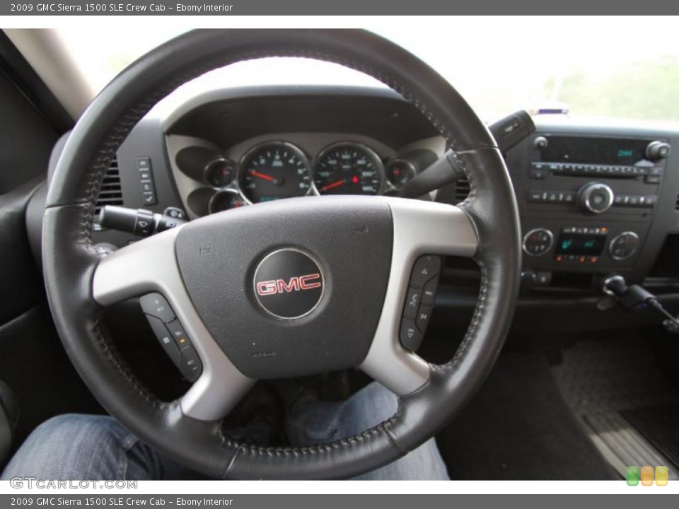 Ebony Interior Steering Wheel for the 2009 GMC Sierra 1500 SLE Crew Cab #48499948