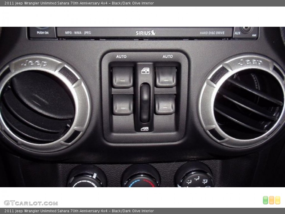 Black/Dark Olive Interior Controls for the 2011 Jeep Wrangler Unlimited Sahara 70th Anniversary 4x4 #48500035