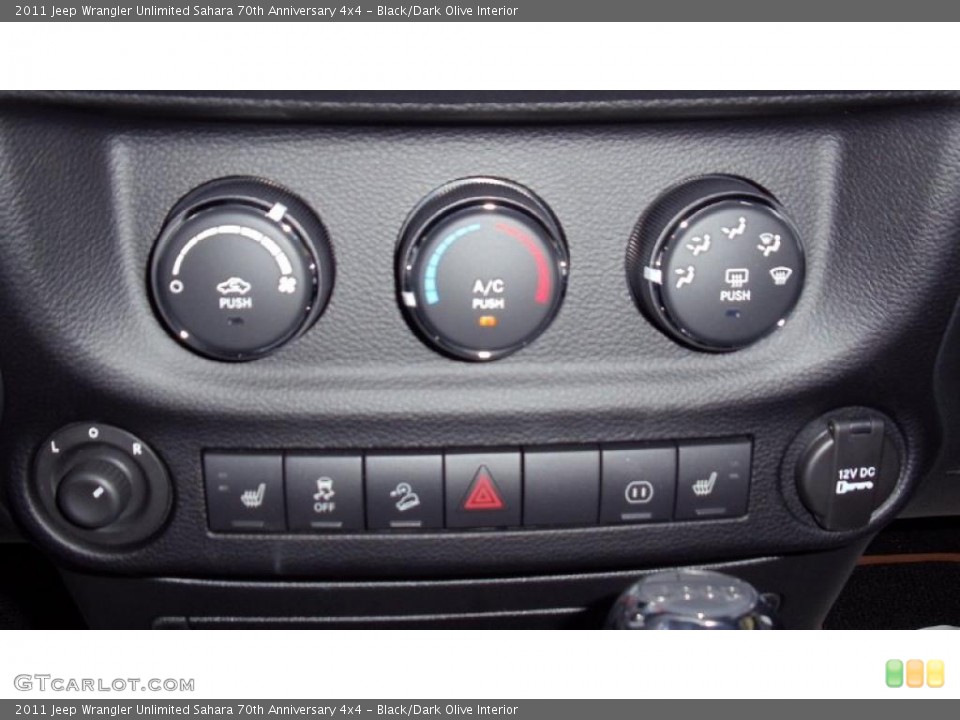 Black/Dark Olive Interior Controls for the 2011 Jeep Wrangler Unlimited Sahara 70th Anniversary 4x4 #48500044