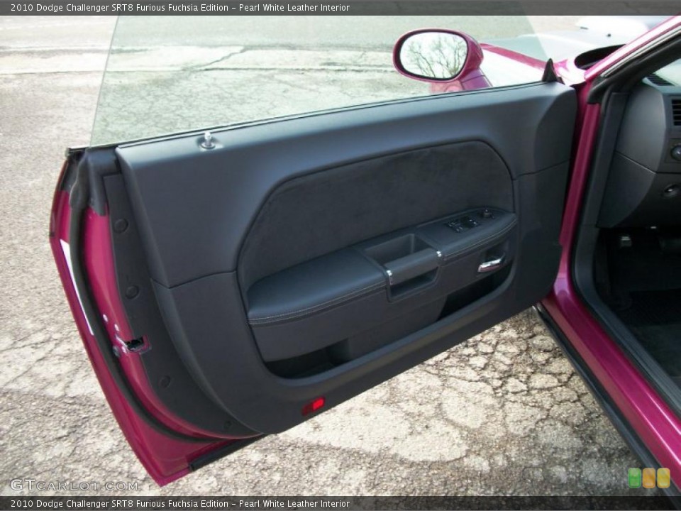 Pearl White Leather Interior Door Panel for the 2010 Dodge Challenger SRT8 Furious Fuchsia Edition #48506490