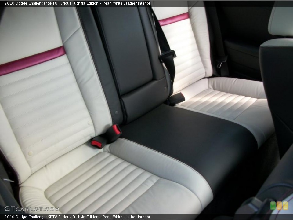 Pearl White Leather Interior Photo for the 2010 Dodge Challenger SRT8 Furious Fuchsia Edition #48506589