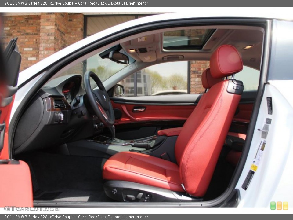Coral Red/Black Dakota Leather Interior Photo for the 2011 BMW 3 Series 328i xDrive Coupe #48516853