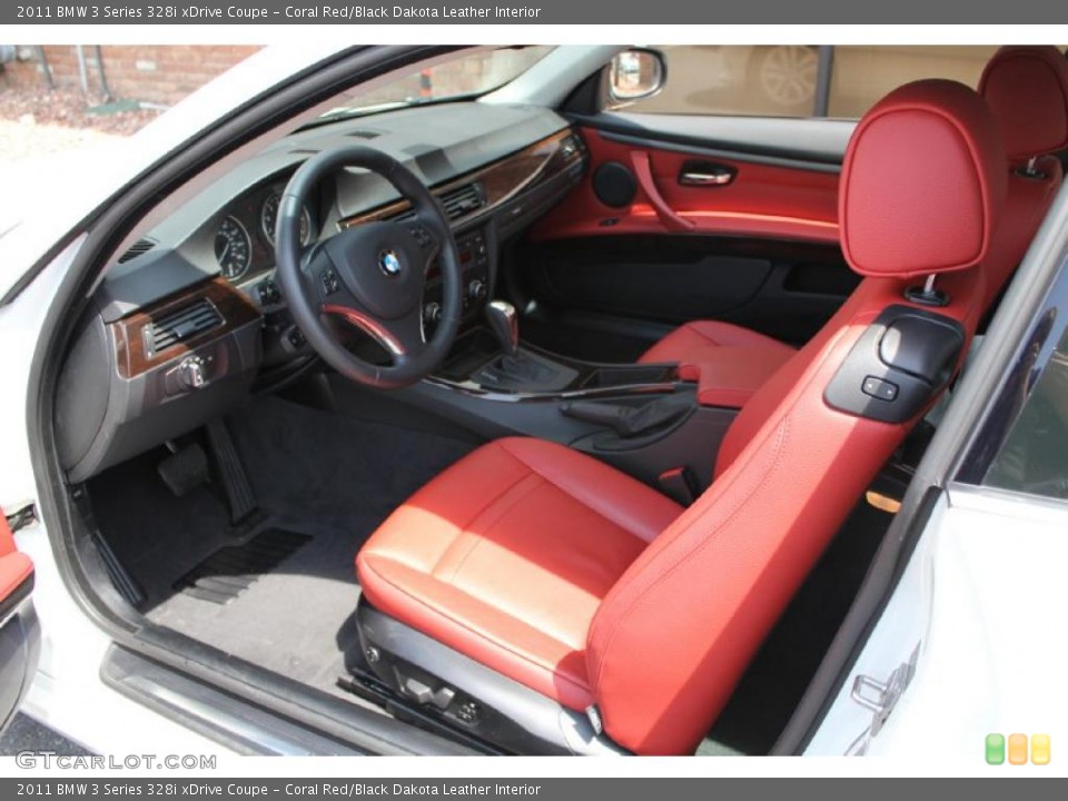 Coral Red/Black Dakota Leather Interior Photo for the 2011 BMW 3 Series 328i xDrive Coupe #48516867