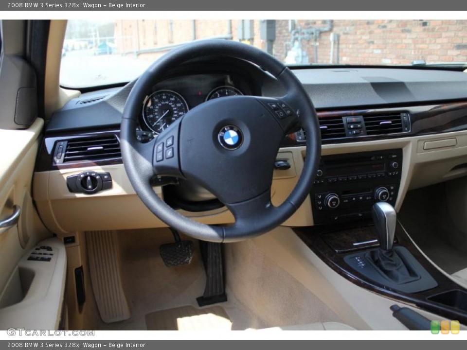Beige Interior Steering Wheel for the 2008 BMW 3 Series 328xi Wagon #48517906