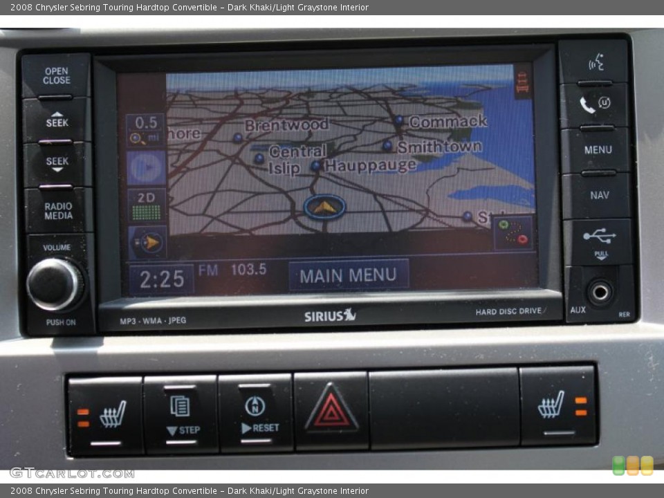 Dark Khaki/Light Graystone Interior Navigation for the 2008 Chrysler Sebring Touring Hardtop Convertible #48518239